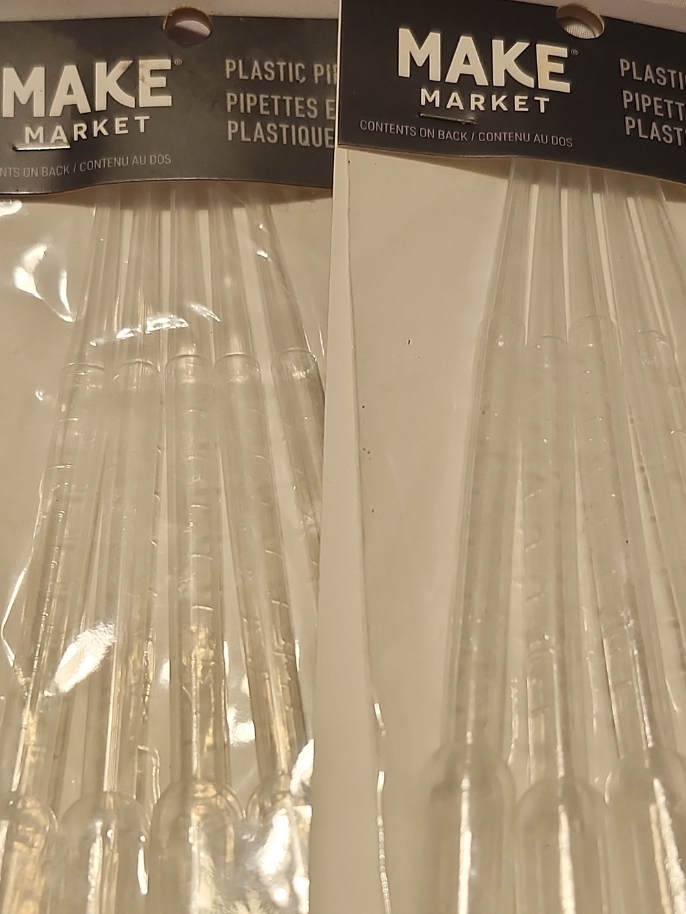 Makers Market Clear Plastic Pipettes - Pack of Disposable Pipettes